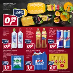 Gazetka promocyjna Real - Real Handzettel - Gazetka - ważna od 22.01 do 22.01.2022 - strona 20 - produkty: cola, drink, eis, elle, energy drink, flasche, granini, ice tea, limo, limonade, limonaden, lipton, lipton ice tea, natur, nuss, pepsi, red bull, reis, rel, Schwip Schwap, sinalco, Ti, volvic