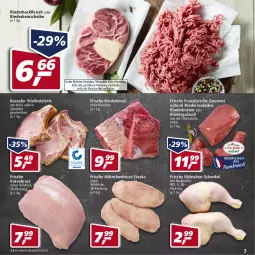 Gazetka promocyjna Real - Real Handzettel - Gazetka - ważna od 22.01 do 22.01.2022 - strona 3 - produkty: braten, eis, ente, fleisch, Frische Hähnchen, gulasch, hackfleisch, hähnchen-schenkel, hähnchenbrust, henkel, kasseler, kotelett, natur, oder rindergulasch, pute, putenbrust, rel, rind, rinder, rinderbraten, rindergulasch, rinderhackfleisch, Rinderroulade, rinderrouladen, rouladen, Schal, Schale, schenkel, schnitten, steak, steaks, Ti