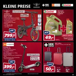 Gazetka promocyjna Real - Real Handzettel - Gazetka - ważna od 22.01 do 22.01.2022 - strona 47 - produkty: akku, beleuchtung, E-Bike, eis, elle, ente, leine, motorenöl, preis für vormontierte räder, reifen, reis, rwe, Schal, scooter, teller, Ti, trolley