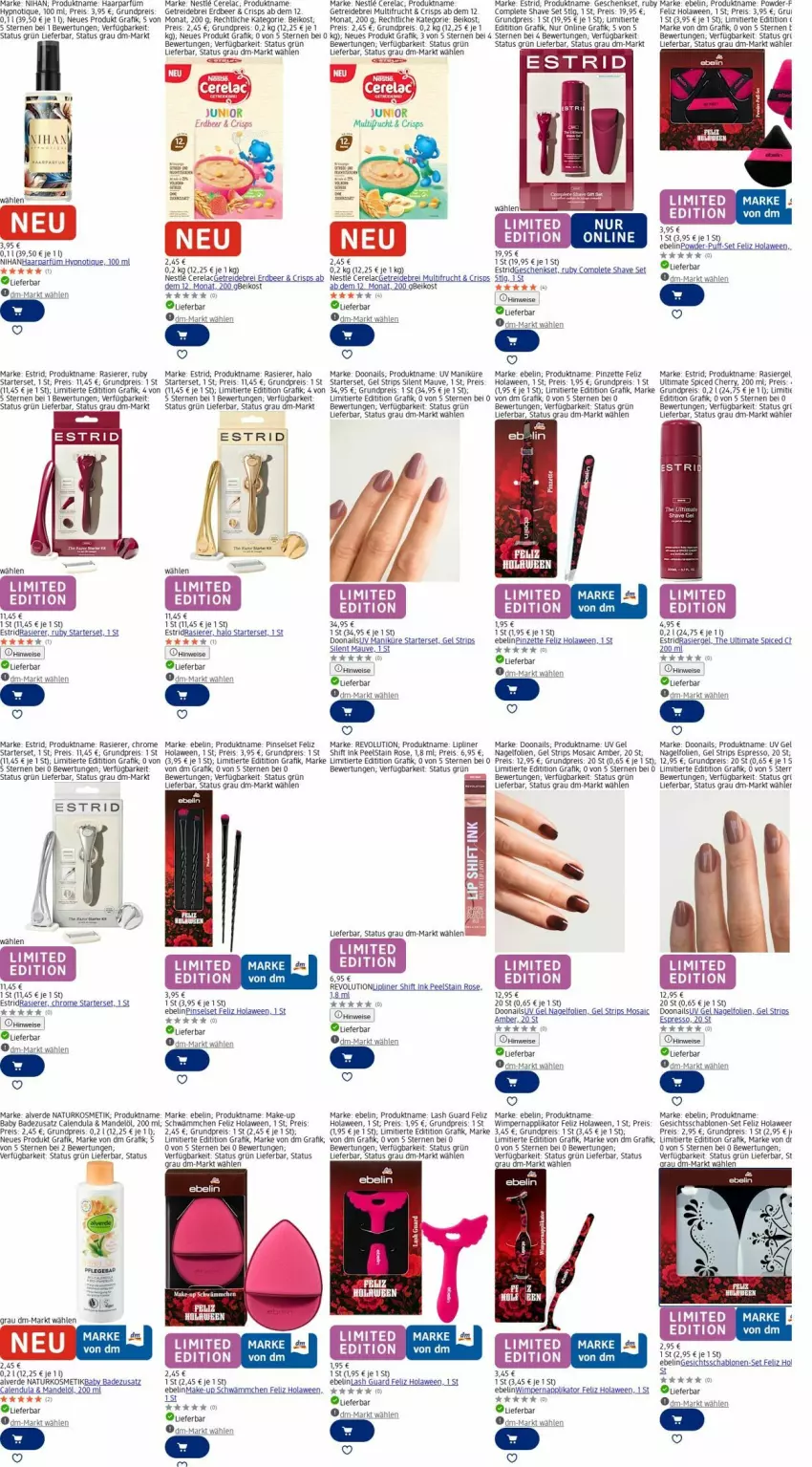 Aktueller Prospekt Dm Drogerie - Prospekte - von 13.10 bis 22.10.2025 - strona 14 - produkty: Alverde, Amber, Bad, Brei, Calendula, eis, erde, espresso, frucht, geschenkset, kosmetik, LG, Make-up, mandel, Mandelöl, natur, naturkosmetik, Pinsel, Pinselset, Pinzette, rasierer, rasiergel, reis, rel, Ti