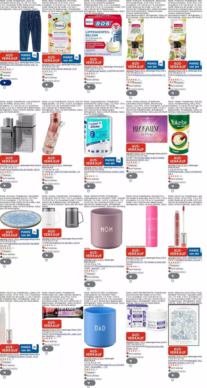 Aktueller Prospekt Dm Drogerie - Prospekte - von 13.10 bis 22.10.2025 - strona 23 - produkty: balsam, Becher, beco, blueberry, Brei, bugatti, creme, eau de toilette, eis, elle, flasche, frucht, Gesichtscreme, Gesundheit, honig, jeans, jumbo, kosmetik, küche, Küchen, küchentücher, lavendel, Lipgloss, mac, mam, medizinprodukt, minze, Muscheln, natur, naturkosmetik, Palette, Popp, Profissimo, rasiergel, reis, Ria, riegel, rosmarin, SANTE, shake, sim, slip, Speiseteller, teller, Ti, tücher, vita, vitality, Wels, Yo, Yokebe, zitrone