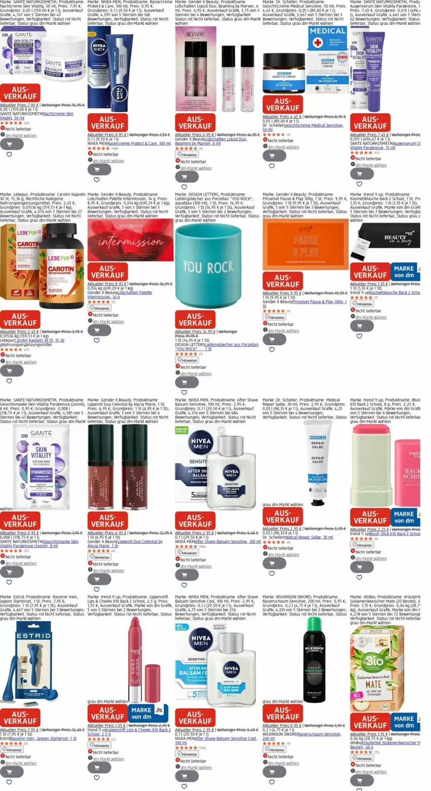 Aktueller Prospekt Dm Drogerie - Prospekte - von 13.10 bis 22.10.2025 - strona 24 - produkty: after shave, aqua, balsam, Becher, beutel, bio, creme, Dr. Scheller, eis, elle, erde, Gesichtscreme, Gesichtsmaske, kosmetik, Kosmetiktasche, kräuter, LG, Lippenstift, Maske, nachtcreme, natur, naturkosmetik, nivea, Nivea Men, Palette, Pinsel, Pinselset, rasierer, Rasierschaum, reis, reiss, rel, rum, SANTE, Serum, Tasche, tee, Ti, vita, vitality, wilkinson, Yo
