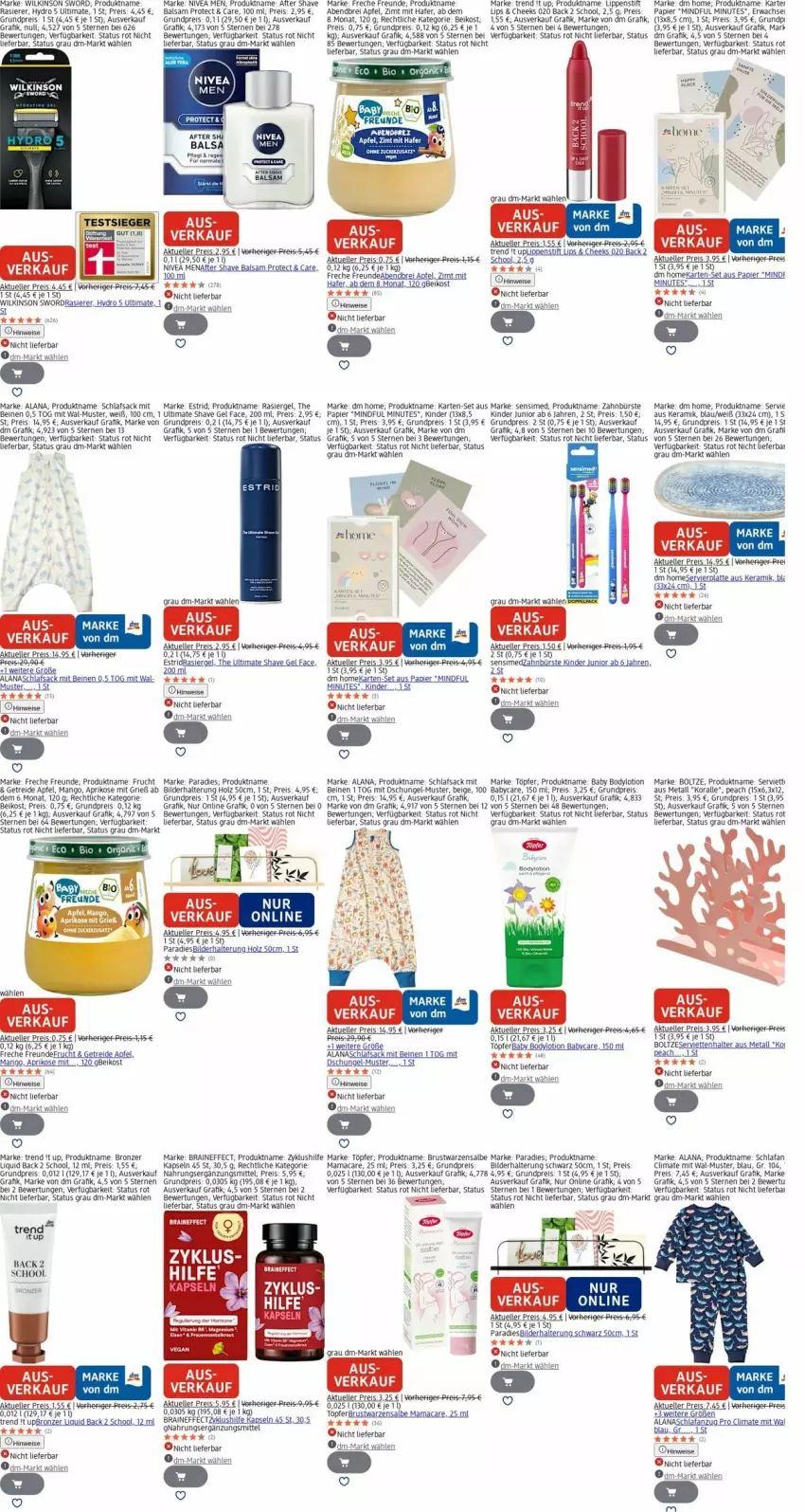 Aktueller Prospekt Dm Drogerie - Prospekte - von 13.10 bis 22.10.2025 - strona 25 - produkty: after shave, Anzug, apfel, aprikose, balsam, body, bodylotion, Brei, bürste, Effect, eis, elle, freche freunde, frucht, hafer, Holz, Kinder, latte, Lippenstift, Lotion, mac, mam, mango, nivea, Nivea Men, papier, rasierer, rasiergel, reis, sac, Schlafanzug, schlafsack, sim, Ti, wilkinson, Yo, zahnbürste