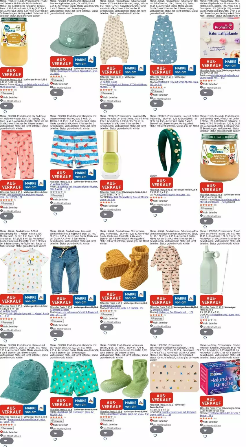 Aktueller Prospekt Dm Drogerie - Prospekte - von 13.10 bis 22.10.2025 - strona 28 - produkty: Anzug, apfel, aust, Bad, Badehose, ball, Bau, beutel, bio, blume, blumen, Cap, creme, eis, elle, ente, flasche, freche freunde, frucht, Girlande, holunder, hose, jeans, kirsch, kirsche, lack, LG, melone, melonen, Meßmer, mint, müsli, Nagellack, pfirsich, Profissimo, reis, rel, sac, Schlafanzug, schlafsack, schreibtisch, schuhe, shirt, sim, socken, T-Shirt, tee, Ti, tisch, trinkflasche, usb, wasser, wassermelone, wassermelonen, Wels