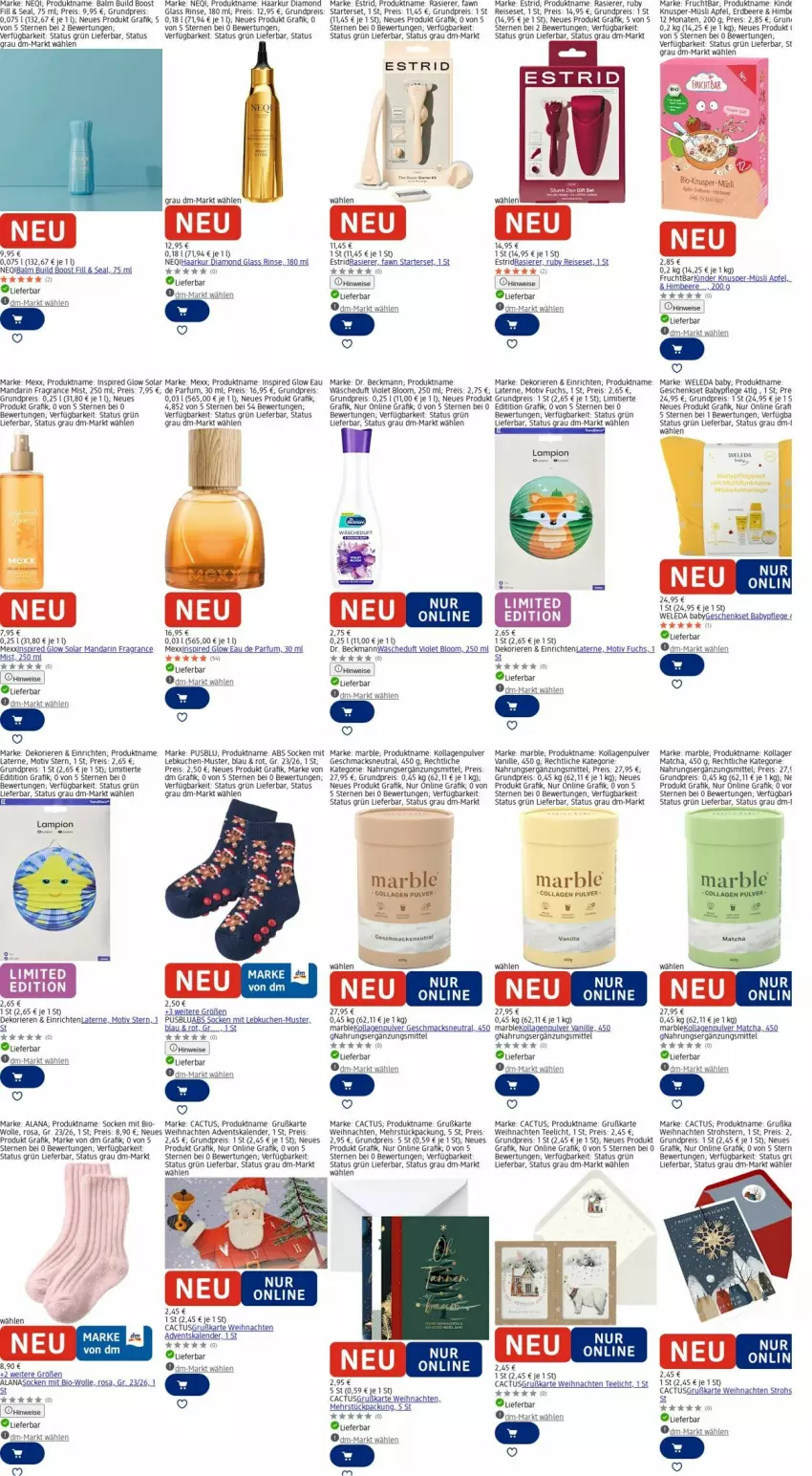 Aktueller Prospekt Dm Drogerie - Prospekte - von 13.10 bis 22.10.2025 - strona 9 - produkty: Adventskalender, apfel, beere, bio, Dr. Beckmann, Eau de parfum, eis, erdbeere, frucht, geschenkset, himbeer, himbeere, Kinder, knusper-müsli, Kollagen, kuchen, laterne, Lebkuchen, LG, mac, Mexx, müsli, parfum, rasierer, reis, Reiseset, ring, socken, tee, Teelicht, Ti, usb, vanille, weihnachten, weleda, WICK, wolle