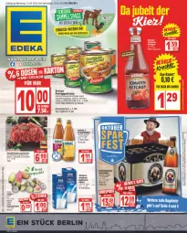 Gazetka promocyjna Edeka - Angebote der Woche - Gazetka - ważna od 17.09 do 17.09.2022 - strona 1 - produkty: angebot, bier, braten, deka, eis, ente, erasco, Feigen, feinschmecker, fertiggericht, fertiggerichte, flasche, fleisch, franziskaner, frucht, fruchtsäfte, hackfleisch, hackfleisch gemischt, ketchup, milch, reis, rel, rind, rwe, säfte, schwein, schwein und rind, suppe, suppen, tee, Ti, tomate, tomaten, wein, weissbier, ZTE