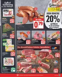 Gazetka promocyjna Edeka - Angebote der Woche - Gazetka - ważna od 17.09 do 17.09.2022 - strona 7 - produkty: AEZ, arla, auer, aufschnitt, Bau, Bauer, bio, Blüte, buch, Edelsalami, eier, eis, fleisch, Geflügel, gin, gulasch, gurke, hähnchenflügel, Holz, HP, kasseler, krone, leberwurst, mac, natur, nuss, prosciutto, Prosciutto di Parma, reis, rel, rezept, rohschinken, Rückensteak, rückensteaks, rum, rwe, salami, salz, schinken, schnitten, schwarzwälder schinken, schwein, schweine, schweinerücken, serrano, steak, steaks, tee, Ti, top-preis, wein, weine, würfel, wurst, ZTE