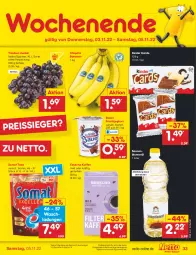 Gazetka promocyjna Netto Marken-Discount - Filial-Angebote - Gazetka - ważna od 05.11 do 05.11.2022 - strona 33 - produkty: angebot, auer, banane, bananen, Bau, Bauer, bestpreis, blume, blumen, blumenöl, chiquita, eduscho, eis, frucht, fruchtjoghurt, joghur, joghurt, kaffee, Kinder, reis, reiss, Schal, Schale, somat, sonnenblume, sonnenblumen, sonnenblumenöl, Ti, trauben, usb, ZTE