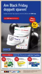 Gazetka promocyjna Rewe - Prospekte - Gazetka - ważna od 25.11 do 25.11.2023 - strona 22 - produkty: angebot, angebote, becel, bio, coupon, coupons, eis, erde, friday, lack, mac, payback, rewe bio, telefon, Tempo, Ti, volvic