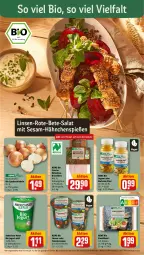 Gazetka promocyjna Rewe - Prospekte - Gazetka - ważna od 25.11 do 25.11.2023 - strona 4 - produkty: andechser natur, Becher, bio, brot, brustfilet, eis, Eiweißbrot, erbsen, filet, filets, Frische Hähnchen, hähnchenbrust, hähnchenbrustfilet, ingwer, jogurt, linsen, natur, rewe bio, rezept, rezepte, salat, sesam, Speisezwiebeln, suppe, Ti, tomate, tomaten, Tomatensuppe, zwiebel, zwiebeln