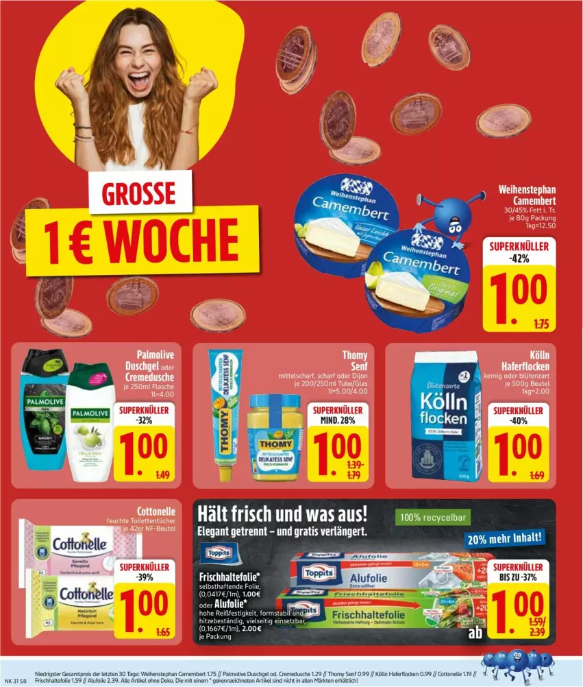 Aktueller Prospekt Edeka - Prospekte - von 28.07 bis 02.08.2025 - strona 10 - produkty: beutel, duschgel, flasche, toilettentücher, tücher