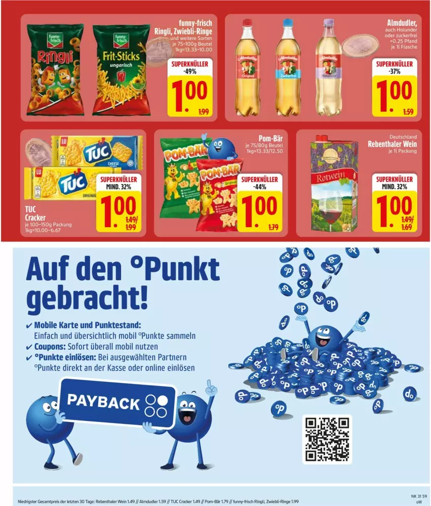 Aktueller Prospekt Edeka - Prospekte - von 28.07 bis 02.08.2025 - strona 11 - produkty: coupon, coupons, cracker, eis, Frit-Sticks, funny-frisch, K2, payback, pom-bär, reis, ring, Ti, tuc, wein, ZTE