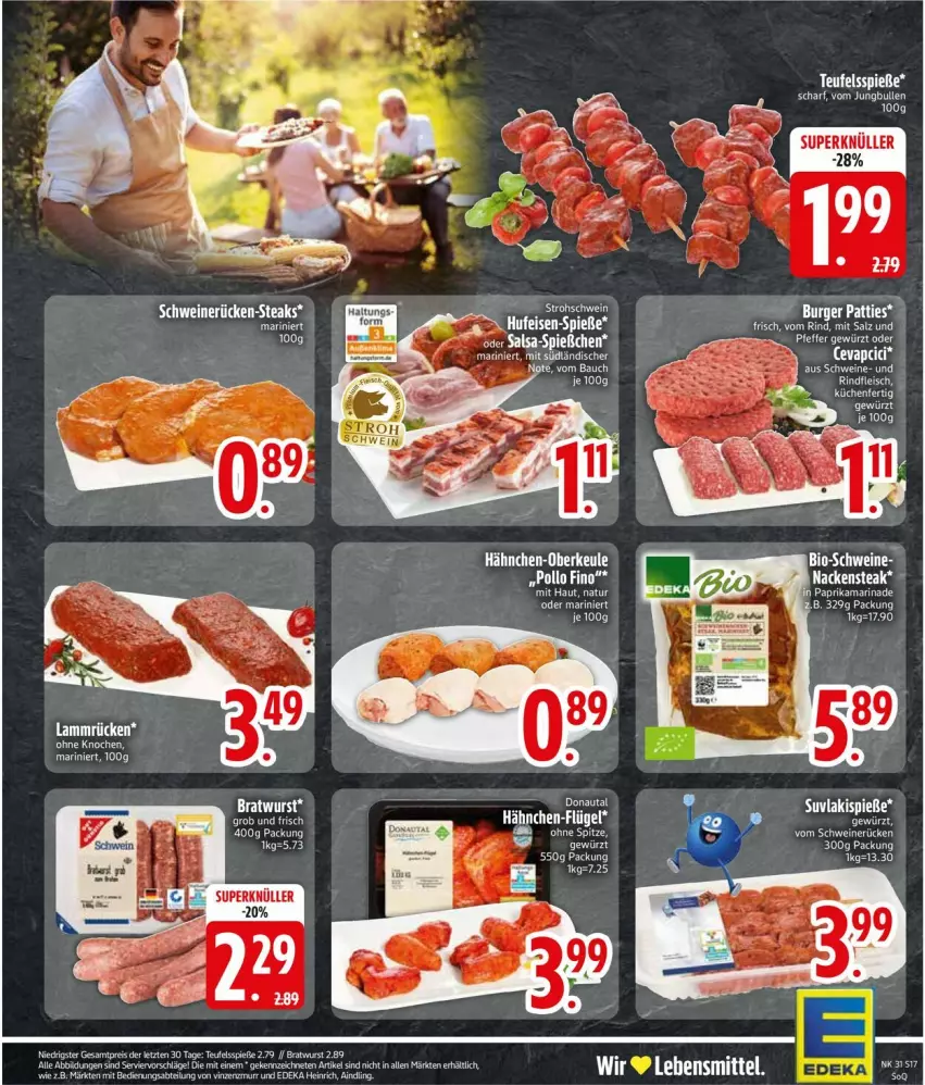 Aktueller Prospekt Edeka - Prospekte - von 28.07 bis 02.08.2025 - strona 19 - produkty: bratwurst, eier, eis, lamm, Lammrücken, marinade, Nackensteak, paprika, reis, schwein, schweine, schweinerücken, steak, steaks, tee, wein, weine, wurst, ZTE