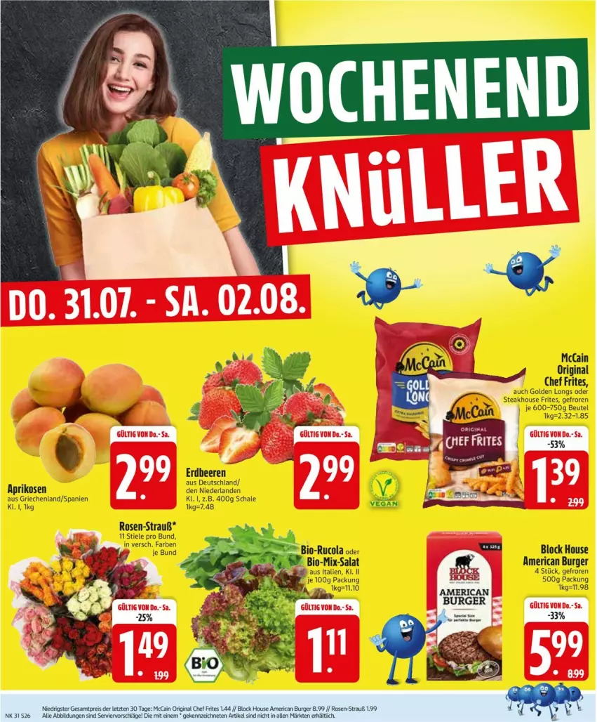 Aktueller Prospekt Edeka - Prospekte - von 28.07 bis 02.08.2025 - strona 28 - produkty: aprikose, aprikosen, beere, beeren, beutel, bio, burger, cola, eis, erdbeere, erdbeeren, gin, Golden Longs, mccain, reis, rosen, rucola, salat, Schal, Schale, steak, Ti, ZTE