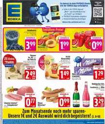 Gazetka promocyjna Edeka - Prospekte - Gazetka - ważna od 02.08 do 02.08.2025 - strona 3 - produkty: alkohol, beere, beeren, braten, cola, deka, ecco, eimer, eis, flasche, frucht, fruchtsecco, heidelbeere, heidelbeeren, Käse, käsescheiben, magnum, milka, Nektar, nektarinen, paprika, payback, rotkäppchen, schnitzel, schoko, schokolade, schwein, schweine, schweine-schnitzel, sekt, Ti, wein, weine, wiener, würstchen