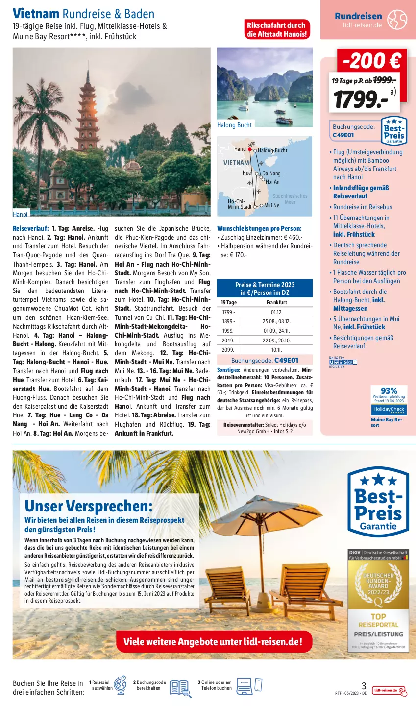 Aktueller Prospekt Lidl - Themenflyer Mai 2023 - von 12.05 bis 15.06.2023 - strona 3 - produkty: angebot, angebote, Bad, bamboo, bestpreis, Brei, buch, eis, erde, flasche, Kaiser, mint, Pago, Rana, reis, reiseveranstalter, reiseverlauf, Safran, telefon, Ti, tisch, wasser