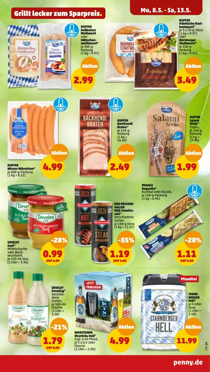 Aktueller Prospekt Penny - Prospekte - von 08.05 bis 13.05.2023 - strona 21 - produkty: Berger, bratwurst, develey, dressing, eis, flasche, senf, tee, Ti, Weißwurst, wiener, wiener würstchen, wurst, würstchen