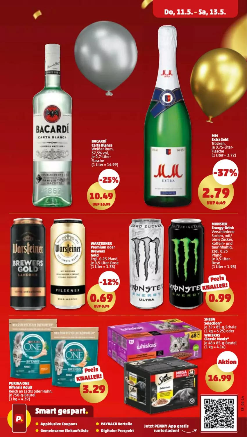 Aktueller Prospekt Penny - Prospekte - von 08.05 bis 13.05.2023 - strona 37 - produkty: bacardi, coupon, coupons, elle, flasche, lachs, payback, Schal, Schale, steiner, tee, warsteiner, ZTE