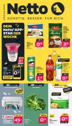 Gazetka promocyjna Netto - Woche 1 - Gazetka - ważna od 06.01 do 06.01.2024 - strona 1 - produkty: angebot, angebote, bohne, bohnen, broccoli, butter, canon, chips, coca-cola, cola, drucker, eis, fanta, fanta oder, fanta oder sprite, flasche, froop, irische butter, kaffee, kaffeebohnen, melitta, mozzarella, Müller, müller froop, multifunktionsdrucker, obst, oder sprite, office, pringles, reis, rel, ring, sprite, Ti