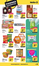 Gazetka promocyjna Netto - Woche 1 - Gazetka - ważna od 06.01 do 06.01.2024 - strona 29 - produkty: aufstrich, Bebe, bella crema, bohne, bohnen, carefree, Dr. Oetker, duschdas, duschgel, erbsen, ferrero, Ferrero Küsschen, frucht, fruchtaufstrich, hanuta, kaffee, kaffeebohnen, kichererbsen, KnabberSnack, melitta, müsli, nudel, nudeln, pom-bär, Reinigung, reinigungstücher, rind, slip, slipeinlagen, smarties, snack, Ti, tücher, vita, vitalis, vitalis müsli, Weiße Bohnen