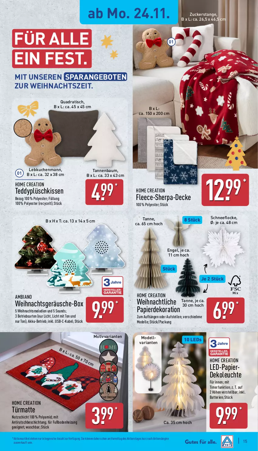 Aktueller Prospekt Aldi Nord - Von Montag - von 24.11 bis 29.11.2025 - strona 21 - produkty: akku, ambia, angebot, angebote, batterie, batterien, Bau, decke, Dekoleuchte, dekoration, dell, elle, Engel, erde, gin, kissen, kuchen, Lebkuchen, leds, Leuchte, Mode, papier, Plüsch, quad, Ria, Tannenbaum, Ti, timer, tisch, usb, ZTE, zucker