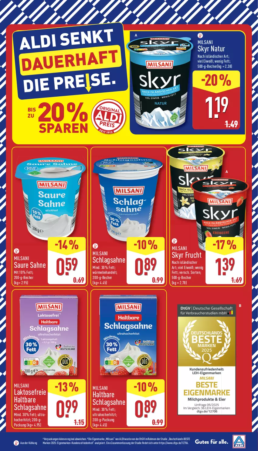 Aktueller Prospekt Aldi Nord - Von Montag - von 24.11 bis 29.11.2025 - strona 4 - produkty: aldi, Becher, frucht, gin, natur, sahne, schlagsahne, Skyr