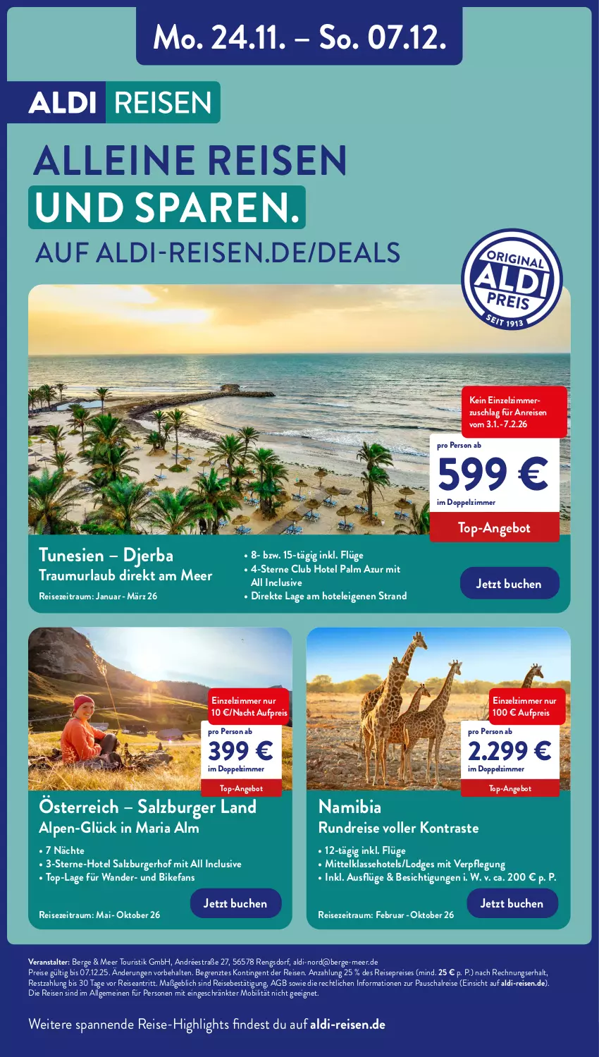 Aktueller Prospekt Aldi Nord - Von Montag - von 24.11 bis 29.11.2025 - strona 48 - produkty: aldi, angebot, buch, burger, eis, leine, LG, reis, reise-highlights, Ria, salz, Schal, Ti, top-angebot, ZTE