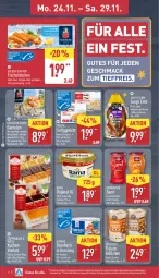 Gazetka promocyjna Aldi Nord - Von Montag - Gazetka - ważna od 29.11 do 29.11.2025 - strona 12 - produkty: almare, aufstrich, aus der tiefkühlung, beutel, coppenrath, dressing, eis, ente, fertiggericht, filet, fisch, fischstäbchen, fleisch, frosta, frucht, fruchtaufstrich, garnelen, gin, grill, kuchen, mac, mit gemüse, rama, reis, Schwartau, thunfisch, Ti, tiefpreis, ZTE