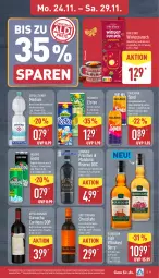 Gazetka promocyjna Aldi Nord - Von Montag - Gazetka - ważna od 29.11 do 29.11.2025 - strona 15 - produkty: alkohol, Alwa, cola, eis, eistee, elle, flasche, gerolsteine, gerolsteiner, getränk, gin, irish whiskey, kilbeggan, limo, limonade, mineralwasser, natürliches mineralwasser, orange, orangen, Paula, paulaner, pfanne, Pfanner, primitivo, Ria, riserva, rotwein, Rubin, Spezi, steiner, tee, teller, Ti, wasser, wein, whiskey, ZTE, zucker