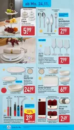 Gazetka promocyjna Aldi Nord - Von Montag - Gazetka - ważna od 29.11 do 29.11.2025 - strona 24 - produkty: auer, besteck, Crofton, dell, edelstahl, eis, elle, Etagere, Feuerzeug, flasche, Frühstücksteller, gabel, geschirr, Geschirr-Set, gin, Gläser, hochglanz, kerze, kuchen, lamm, latte, LG, messer, mikrowelle, Mode, Ria, rotwein, salat, schüssel, sekt, Speiseteller, Spezi, spülmaschinen, Stabkerze, tasse, teller, Ti, torte, usb, wasser, wein, Weingläser, Weißwein, ZTE