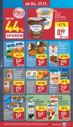Gazetka promocyjna Aldi Nord - Von Montag - Gazetka - ważna od 29.11 do 29.11.2025 - strona 35 - produkty: almare, alpro, Becher, cerealien, dell, drink, eis, elle, fertiggericht, fleisch, frikadellen, Geflügel, gin, hafer, Haferdrink, Hähnchenfleisch, Käse, kölln, landliebe, leberwurst, milram, natur, pudding, pute, Reibekäse, rind, rindfleisch, sahne, Sprotten, Ti, tisch, wurst, Yo, YouCook, ZTE, zucker