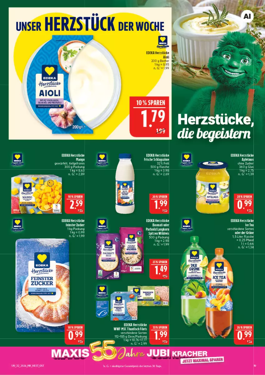 Aktueller Prospekt Marktkauf - Prospekt - von 02.08 bis 08.08.2026 - strona 19 - produkty: basmati, Becher, deka, eis, elle, flasche, ice tea, korn, kracher, mango, reis, sahne, schlagsahne, Ti, würfel, ZTE, zucker