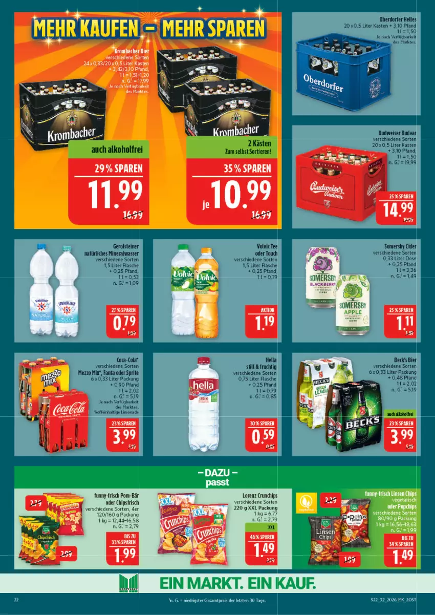 Aktueller Prospekt Marktkauf - Prospekt - von 02.08 bis 08.08.2026 - strona 22 - produkty: Apple, chips, chipsfrisch, crunchips, eis, funny-frisch, lorenz, lorenz crunchips, pom-bär, reis, somersby, ZTE