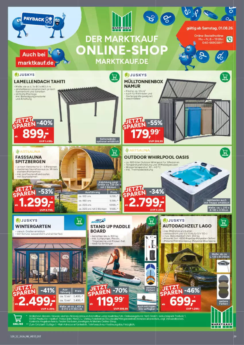 Aktueller Prospekt Marktkauf - Prospekt - von 02.08 bis 08.08.2026 - strona 29 - produkty: angebot, angebote, eis, elle, erde, Garten, Holz, ndk, pool, reis, Ria, tee, telefon, Ti, uhr, wasser, Whirlpool