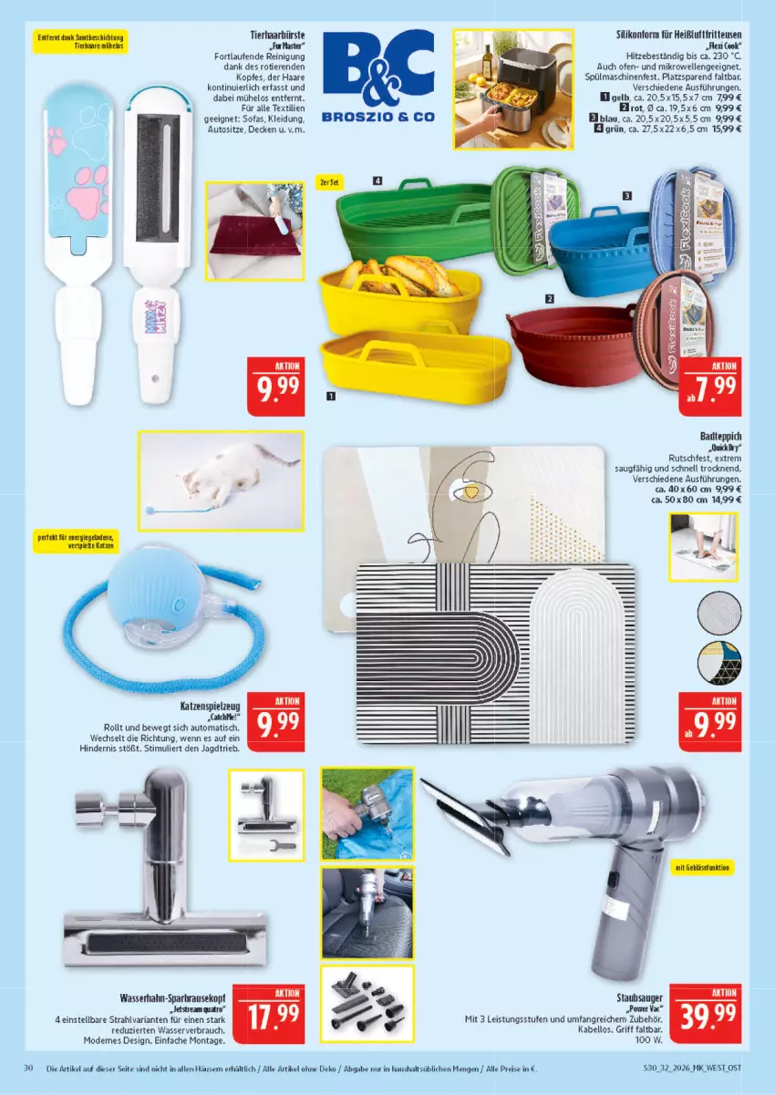 Aktueller Prospekt Marktkauf - Prospekt - von 02.08 bis 08.08.2026 - strona 30 - produkty: auto, bürste, decke, eis, elle, fritteuse, Heißluftfritteuse, kleid, Kleidung, Laufen, mikrowelle, Mode, Ofen, Rauch, Reinigung, reis, Ria, Silikonform, Sofa, spielzeug, spülmaschinen, staubsauger, Ti, Tiere, tisch, wasser