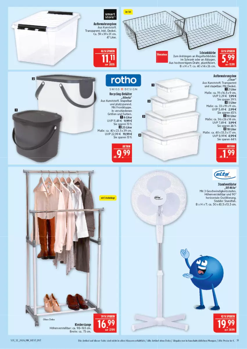 Aktueller Prospekt Marktkauf - Prospekt - von 02.08 bis 08.08.2026 - strona 31 - produkty: asti, aufbewahrungsbox, Behälter, Brei, Clin, decke, Deckel, Draht, eis, ilag, kleid, kleider, pils, regal, reis, Schrank, standventilator, Ti, ventilator