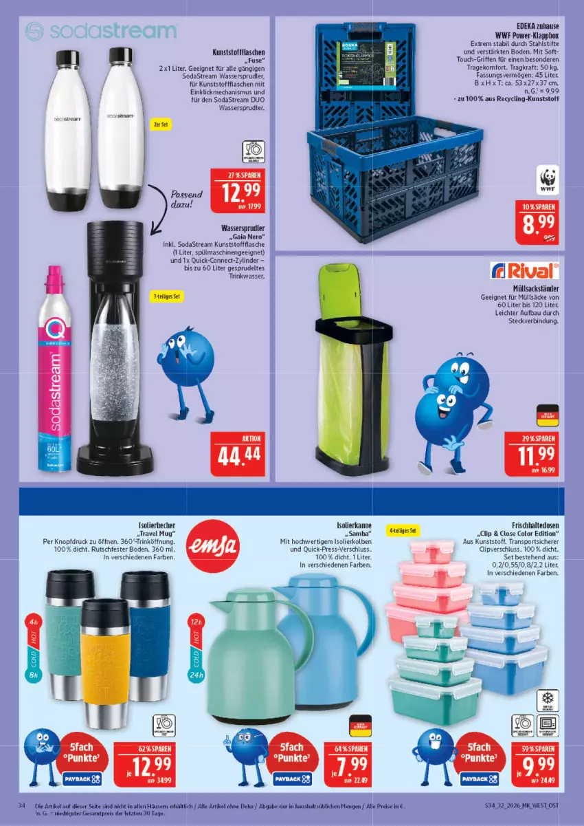 Aktueller Prospekt Marktkauf - Prospekt - von 02.08 bis 08.08.2026 - strona 34 - produkty: Bau, Becher, Clin, deka, eis, flasche, frischhaltedosen, isolierbecher, isolierkanne, Klappbox, kraft, nero, reis, sac, Soda, sodastream, Sport, Sprudel, spülmaschinen, stifte, Ti, travel mug, wasser, wassersprudler, ZTE