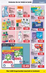 Gazetka promocyjna Famila - Prospekte - Gazetka - ważna od 15.01 do 15.01.2022 - strona 27 - produkty: allzweckreiniger, ariel, auer, baby-dry, bio, biozidprodukte, cosmea, decke, Desinfektion, eier, eis, febreze, feuchtes toilettenpapier, flasche, gin, hakle, haushaltstücher, Meister, meister proper, natur, pampers, papier, Rauch, reiniger, reis, resa, rwe, slip, slipeinlagen, Tasche, taschen, taschentücher, Tempo, Ti, toilettenpapier, tücher, waschmittel, weck