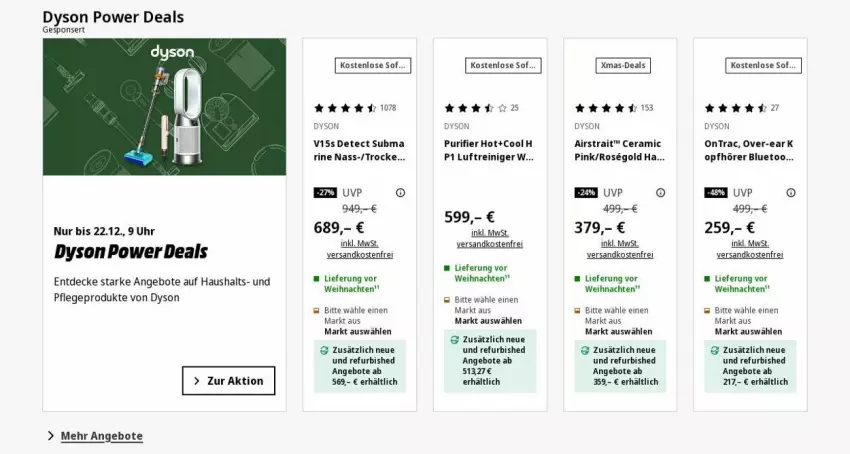 Aktueller Prospekt Saturn - Prospekte - von 08.12 bis 17.12.2025 - strona 4 - produkty: angebot, angebote, decke, Dyson, erde, Luftreiniger, ndk, reiniger, Ti, uhr, versandkostenfrei, weihnachten