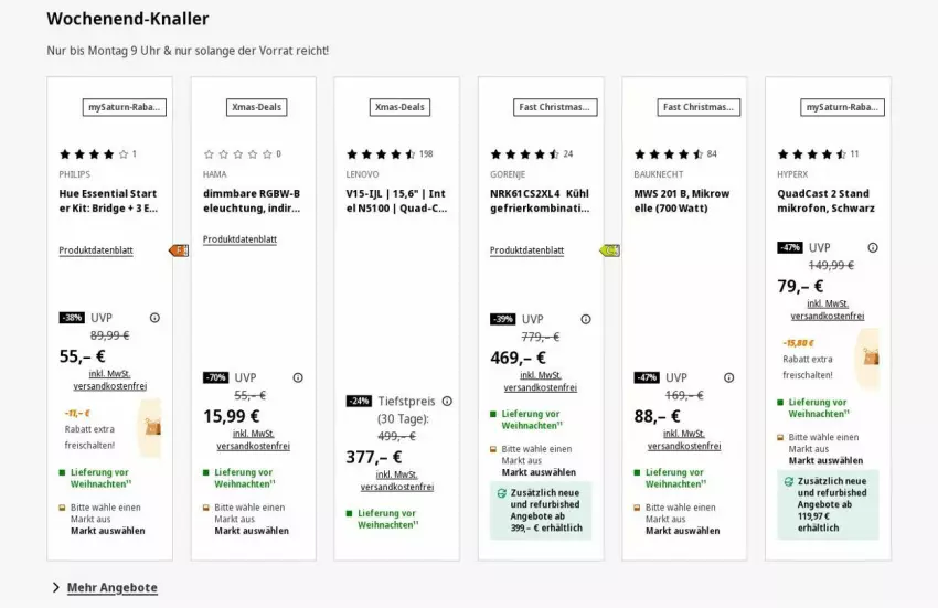 Aktueller Prospekt Saturn - Prospekte - von 08.12 bis 17.12.2025 - strona 6 - produkty: angebot, angebote, Bau, bauknecht, eis, elle, hama, lenovo, ndk, Philips, quad, reis, Schal, Ti, uhr, versandkostenfrei, weihnachten, xmas