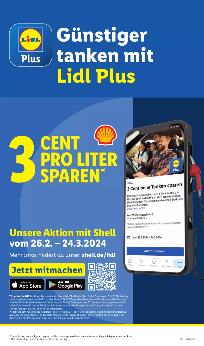 Aktueller Prospekt Lidl - Aktionsprospekt - von 11.03 bis 16.03.2024 - strona 61 - produkty: adblue, angebot, angebote, Diesel, eis, erde, gutschein, kraft, mac, reis, Ti, uhr, wasser, ZTE