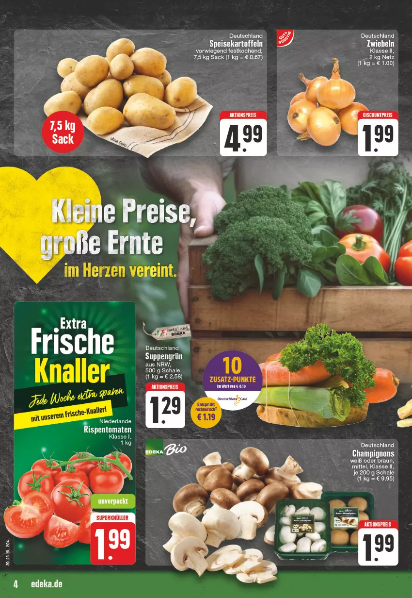 Aktueller Prospekt E Center - Angebote der Woche - von 25.09 bis 30.09.2023 - strona 4 - produkty: aktionspreis, braun, champignon, champignons, eis, reis, sac, Schal, Schale, Ti, zwiebel, zwiebeln