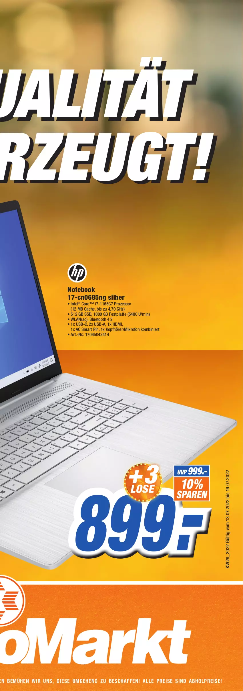 Aktueller Prospekt Expert Technomarkt - Prospekte - von 13.07 bis 19.07.2022 - strona 14 - produkty: abholpreise, alle preise sind abholpreise, celeron, eis, festplatte, geforce, HDMI, HP, Intel, kopfhörer, latte, notebook, nvidia, nvidia geforce, Pentium, reis, ssd, Ti, usb