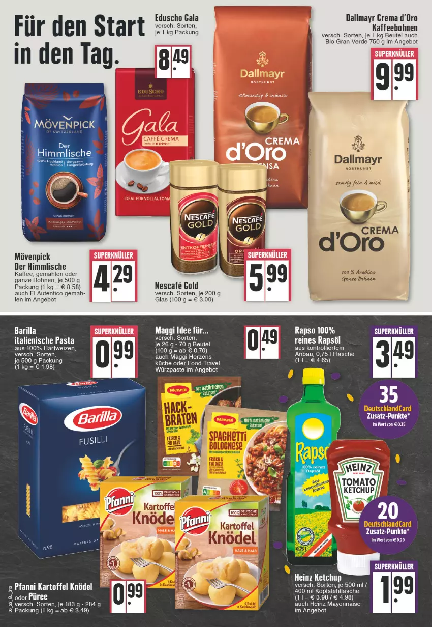 Aktueller Prospekt Edeka - Angebote der Woche - von 07.02 bis 12.02.2022 - strona 12 - produkty: angebot, auto, barilla, Bau, beutel, bio, bohne, bohnen, dallmayr, dell, eduscho, elle, erde, flasche, hartweizen, heinz, italienische pasta, kaffee, kaffeebohnen, küche, maggi, mayonnaise, mövenpick, nescafe, pasta, rapsöl, reines rapsöl, tee, Ti, trolli, Yo