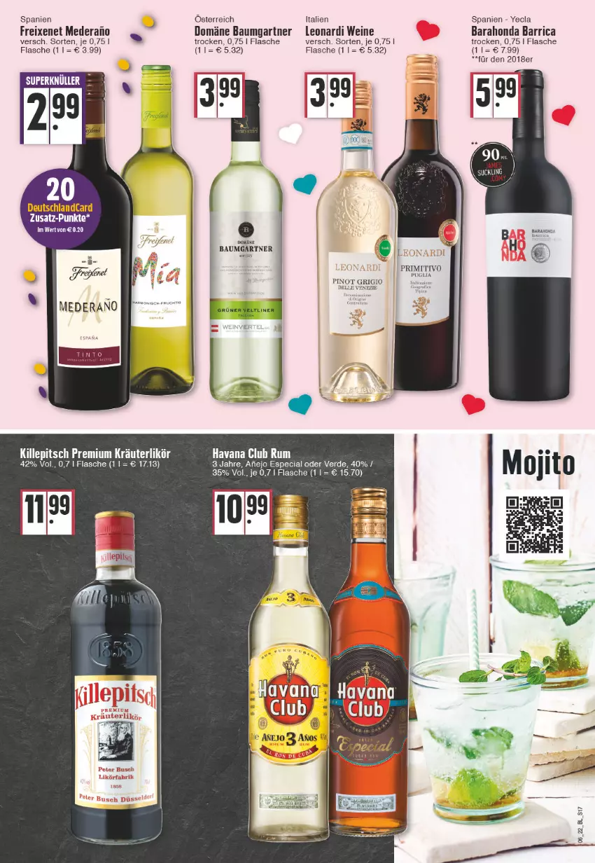 Aktueller Prospekt Edeka - Angebote der Woche - von 07.02 bis 12.02.2022 - strona 17 - produkty: Bau, dell, deutschlandcard, elle, erde, flasche, freixenet, Havana Club, kräuter, kräuterlikör, likör, Pinot, pinot grigio, primitivo, rum, Ti, wein, weine