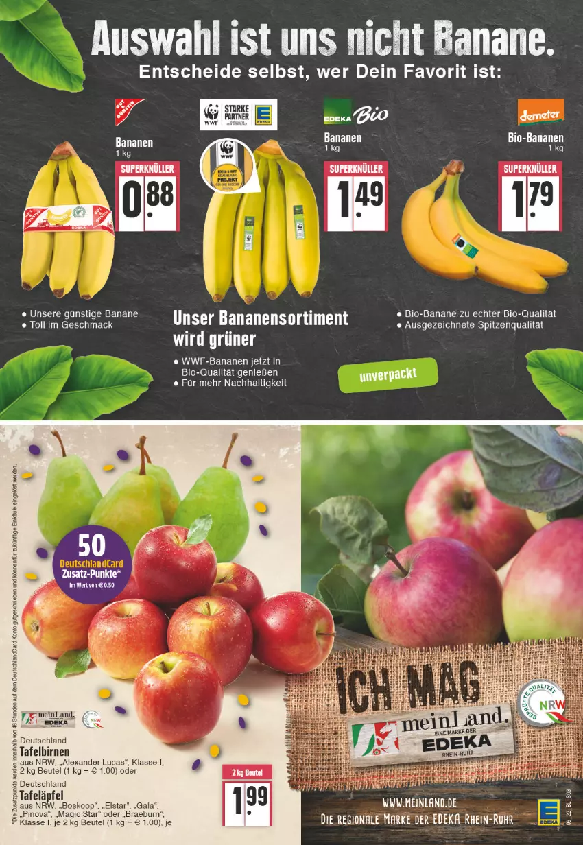 Aktueller Prospekt Edeka - Angebote der Woche - von 07.02 bis 12.02.2022 - strona 3 - produkty: alexa, banane, bananen, beutel, bio, bio-bananen, Birnen, deutschlandcard, erde, mac, spitzenqualität, tafelbirnen, Ti