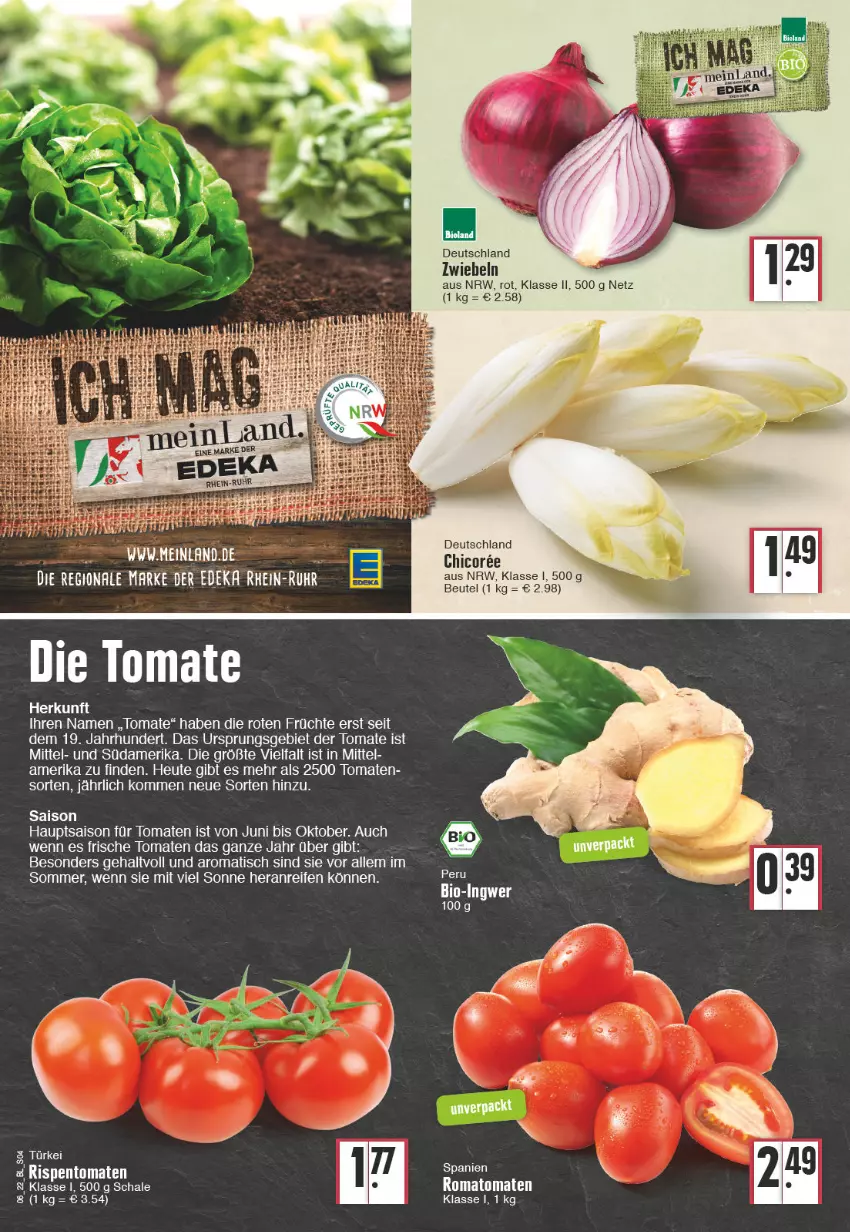 Aktueller Prospekt Edeka - Angebote der Woche - von 07.02 bis 12.02.2022 - strona 4 - produkty: beutel, bio, eier, früchte, Heu, ingwer, reifen, rispentomaten, Romatomaten, rum, Schal, Schale, Ti, tisch, tomate, tomaten, zwiebel, zwiebeln