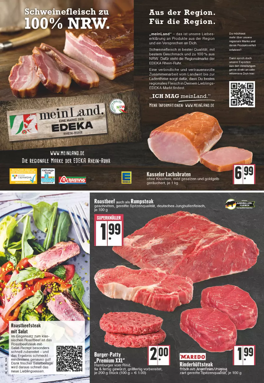 Aktueller Prospekt Edeka - Angebote der Woche - von 07.02 bis 12.02.2022 - strona 6 - produkty: Abtei, beef, burger, deka, eis, fleisch, gefu, gewürz, grill, ilag, jungbullen, kasseler, lachs, mac, rezept, roastbeef, rum, rumpsteak, salat, salz, schnitten, schwein, schweine, schweinefleisch, spitzenqualität, steak, Ti, uhr, wein, weine