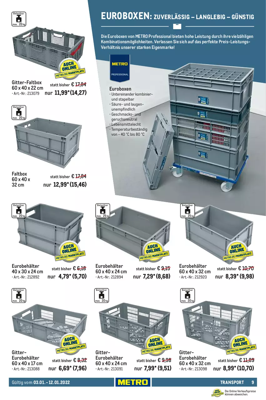 Aktueller Prospekt Metro - Transport Spezial - von 03.01 bis 12.01.2022 - strona 9 - produkty: Behälter, eis, lebensmittel, mac, Metro, reis, Sport, Ti