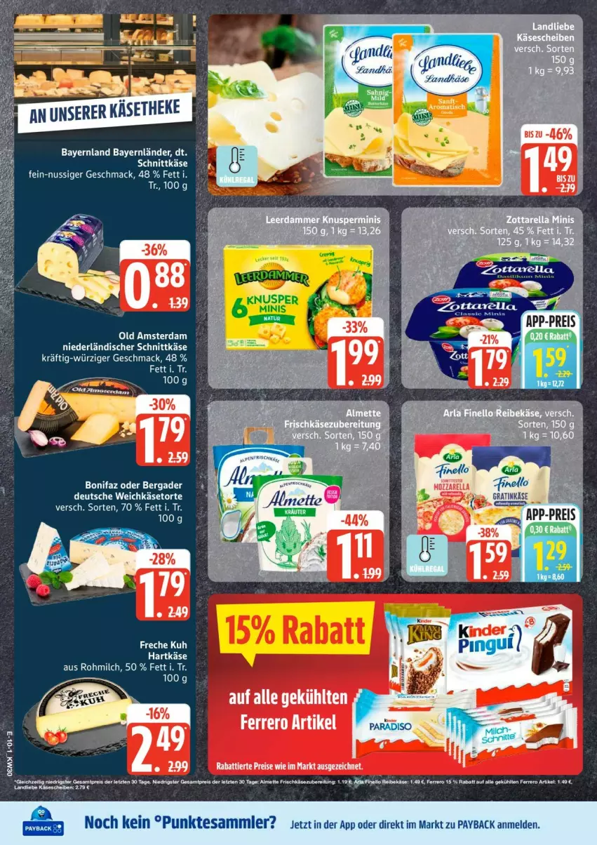Aktueller Prospekt Edeka - Prospekte - von 20.07 bis 25.07.2026 - strona 11 - produkty: almette, bergader, eis, ferrero, finello, frischkäse, frischkäsezubereitung, hartkäse, Käse, mac, Mett, milch, niederländischer schnittkäse, nuss, Old Amsterdam, payback, Reibekäse, reis, schnittkäse, tesa, Ti, ZTE